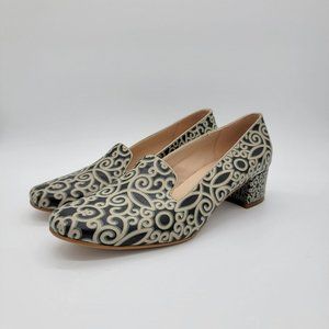 Goby Heels Womens Size 39 Black Beige Block Heel